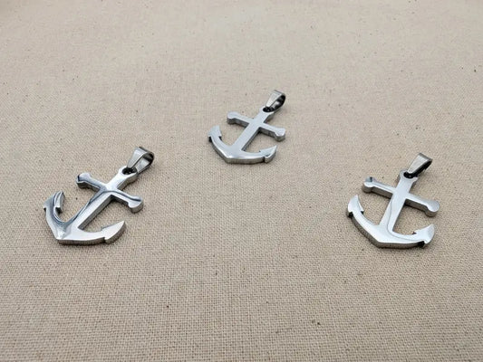 Pendentif ancre marine 27 x 20 mm en acier inoxydable 304 Les Précieuses Perles