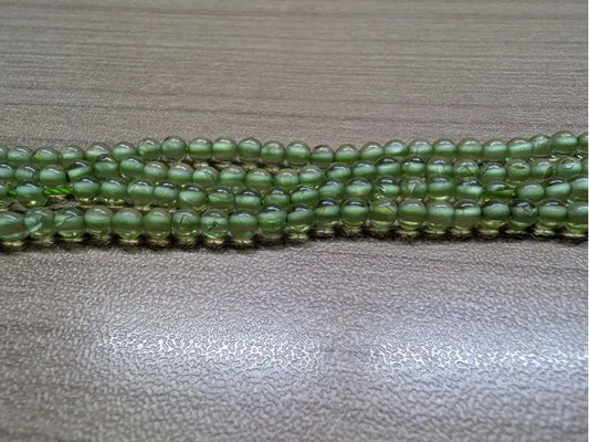 Péridot Grade A - 3 mm - Perles rondes - fil de 39 cm Les Précieuses Perles