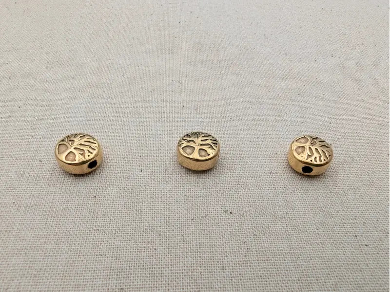 Perle décorative inox arbre de vie - 10 x 5,5 mm Les Précieuses Perles