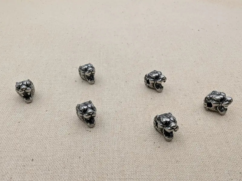 Perle décorative Tête de tigre inox Les Précieuses Perles