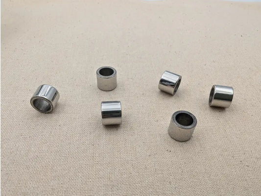 Perles tube 10x8 mm acier inoxydable 304 – Trou large 6,5 mm – Lot de 5 ou 10 Les Précieuses Perles