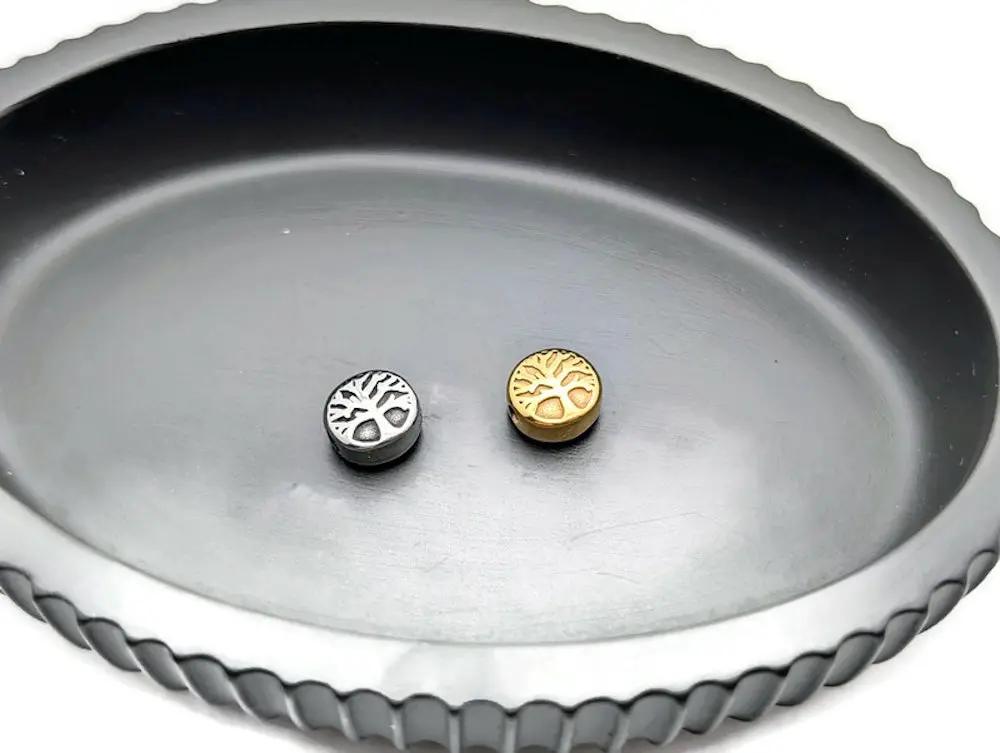 Perle décorative inox arbre de vie - 10 x 5,5 mm Les Précieuses Perles