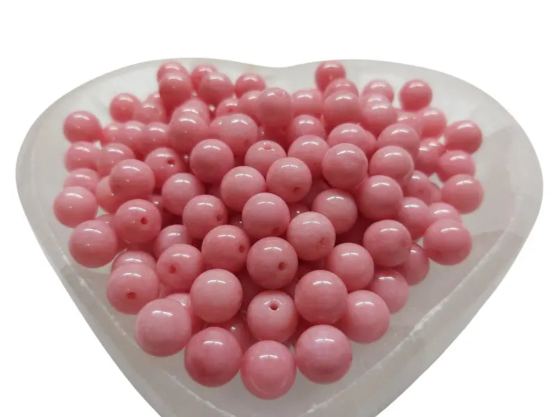 Jade de Malaisie corail - 8 mm - 40 Perles Les Précieuses Perles