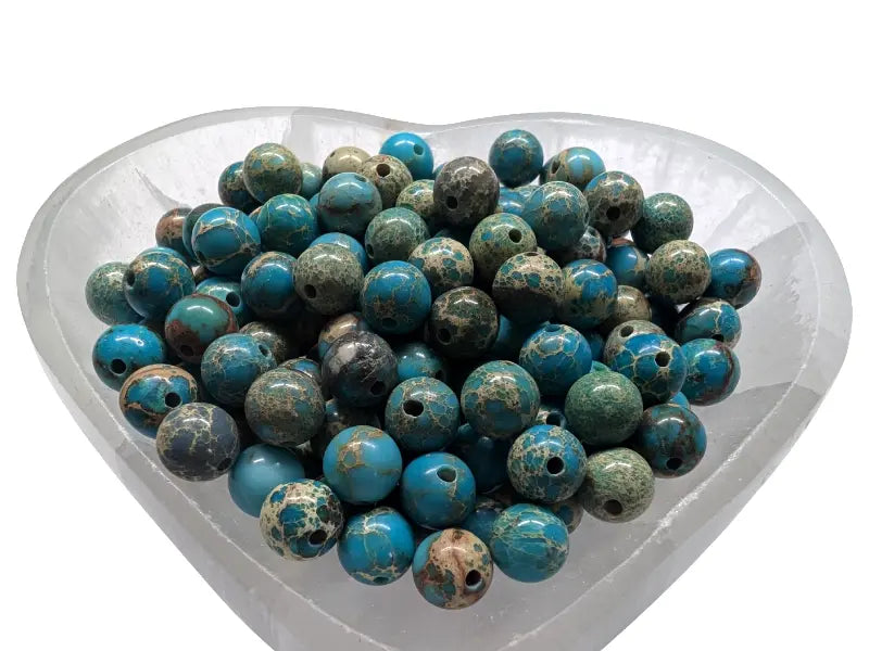 Jaspe impérial bleu - 8 mm - 20/40 Perles Les Précieuses Perles
