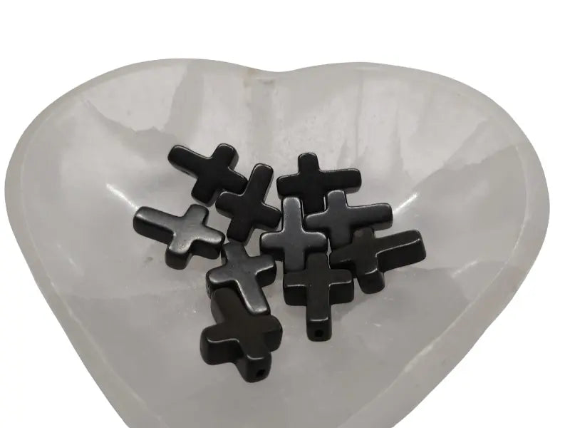 Turquoise synthétique - Croix noires - Lot de 5/10 Les Précieuses Perles