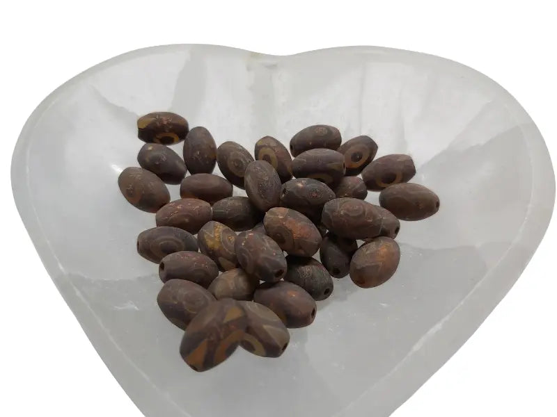 Perle DZI Tibétaine 3 yeux - 10 Perles Les Précieuses Perles