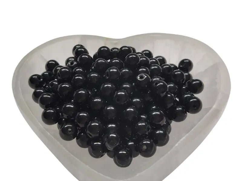 Perles en verre - Noir - 8 mm - 40 Perles Les Précieuses Perles