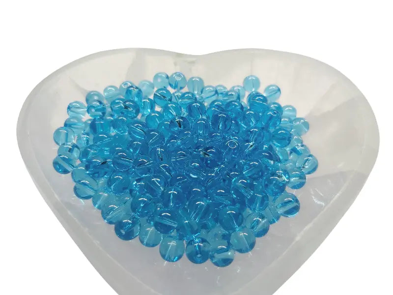 Perles en verre - Bleu - 6 mm - 60 Perles Les Précieuses Perles