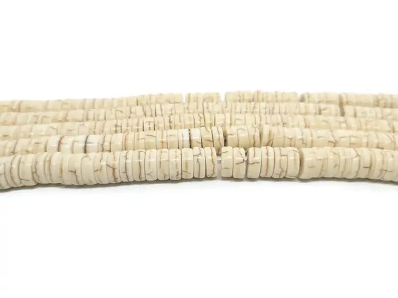 Howlite synthétique - Heishi 8 x 3 mm - 100 Perles Les Précieuses Perles