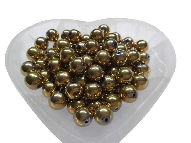 Hématite synthétique or - 10 mm - 20 Perles Les Précieuses Perles