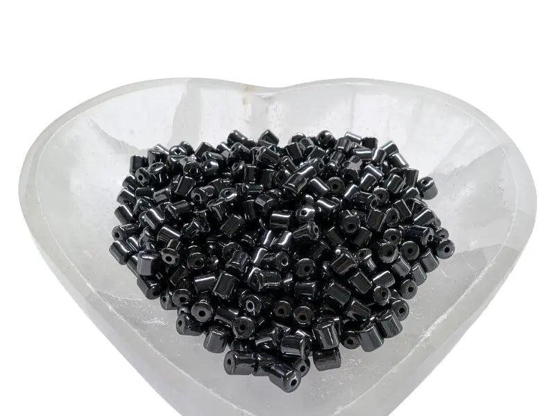 Hématite synthétique -Tubes de 4 x 5 mm - 80 Perles Les Précieuses Perles