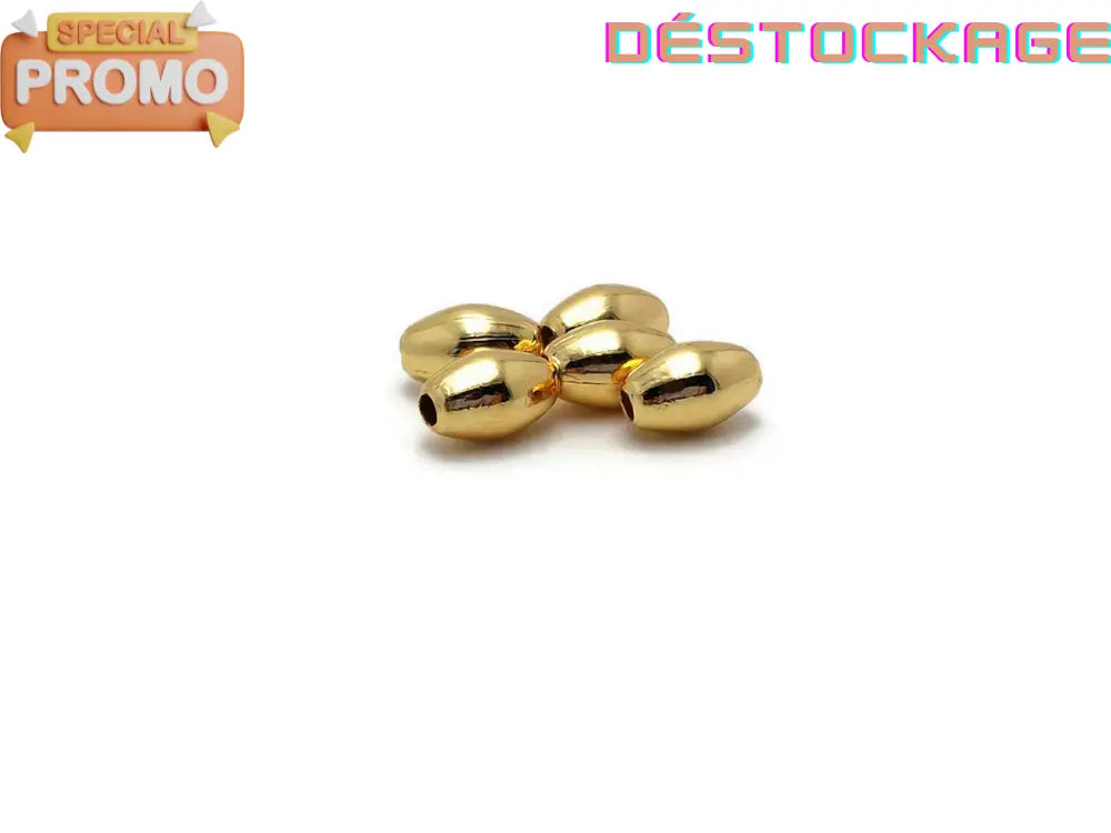 Perles ovales 9 x 6 mm inox - Lot de 10/20 Les Précieuses Perles