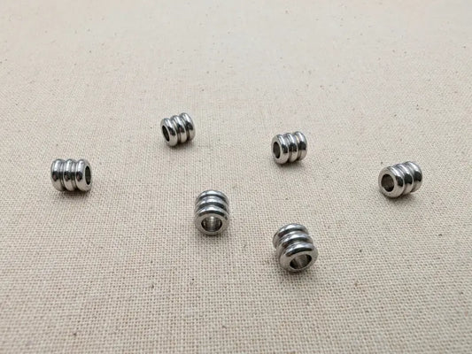 Perles intercalaires 6,5 x 5,2 mm – Acier inoxydable 304 – Trou 3 mm – Lot de 10 ou 20 Les Précieuses Perles