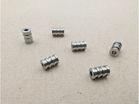 Perle intercalaire rainurée 9 x 6 mm en acier inoxydable 304 – Trou 3 mm – Lot de 10 ou 20 Les Précieuses Perles