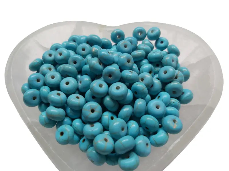 Turquoise synthétique - Rondelles de 8 x 5 mm - 80 Perles Les Précieuses Perles