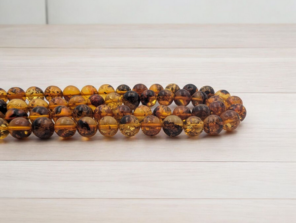 Ambre naturel - 8 mm 5/10/20 Perles ( Trou 0,5 mm)