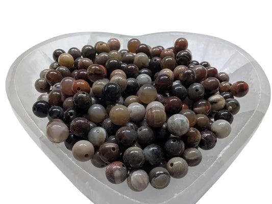 Bois fossilisé - Bois pétrifié - 6 mm - 30/60 Perles Les Précieuses Perles