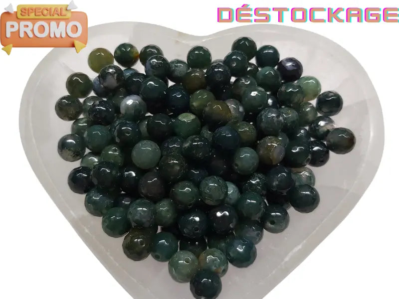 Agate Mousse - facettes - 8 mm - 20/40 Perles Les Précieuses Perles