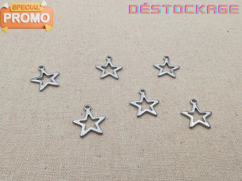 Breloques étoile en acier inoxydable 304 – Lot de 10 ou 20 Les Précieuses Perles