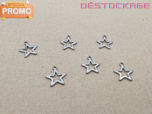 Breloques étoile en acier inoxydable 304 – Lot de 10 ou 20 Les Précieuses Perles
