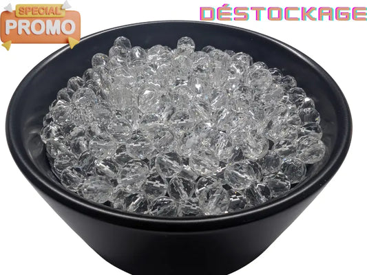 Cristal de roche à facettes - 6 mm - 30/60 Perles Les Précieuses Perles