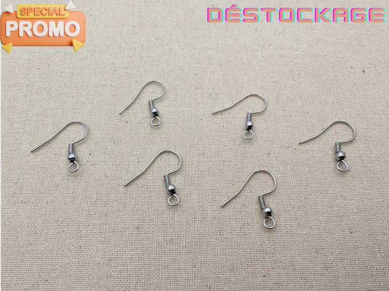 Crochets d’oreilles en acier inoxydable 304 – 20 x 21 mm – Jauge 22 – Lot de 40 Les Précieuses Perles