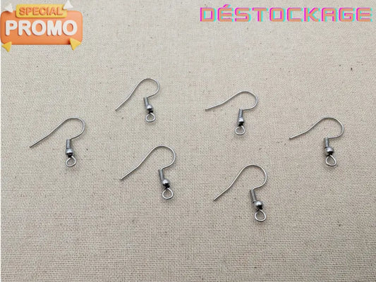 Crochets d’oreilles en acier inoxydable 304 – 20 x 21 mm – Jauge 22 – Lot de 40 Les Précieuses Perles