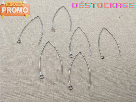 Crochets d’oreilles longs en acier inoxydable 304 – 41 mm – Jauge 20 – Lot de 20 Les Précieuses Perles