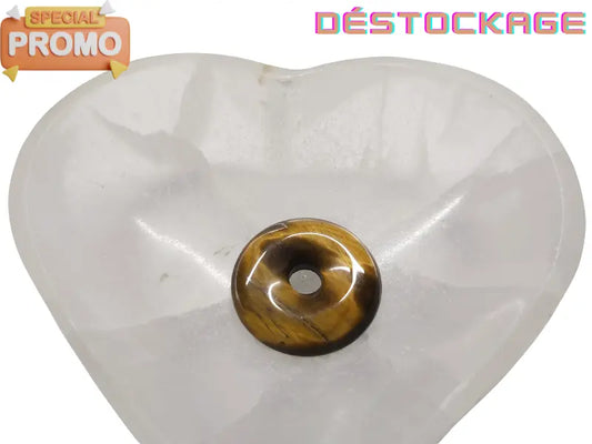 Pendentif rond en pierre œil de tigre Les Précieuses Perles