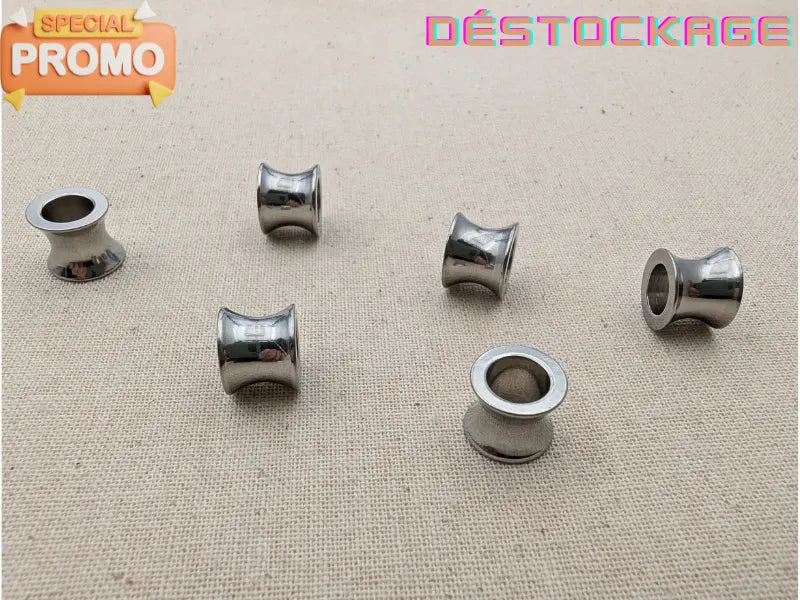 Perle gros trou 10 x 8 mm en acier inoxydable 304 – Trou 6 mm – Lot de 4 Les Précieuses Perles