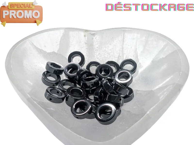 Hématite synthétique Grade A - Donut de 12 mm - 30 Perles Les Précieuses Perles