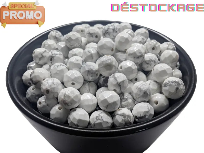 Howlite à facettes - 8 mm - 20 Perles Les Précieuses Perles