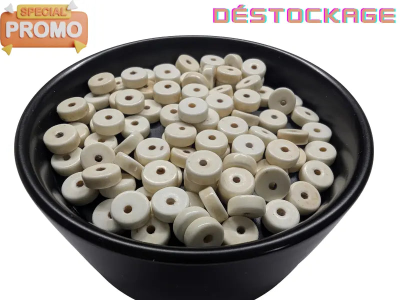 Howlite synthétique - Heishi 8 x 3 mm - 100 Perles Les Précieuses Perles