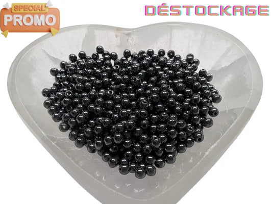 Hématite synthétique noire - 4 mm - 80 Perles Les Précieuses Perles