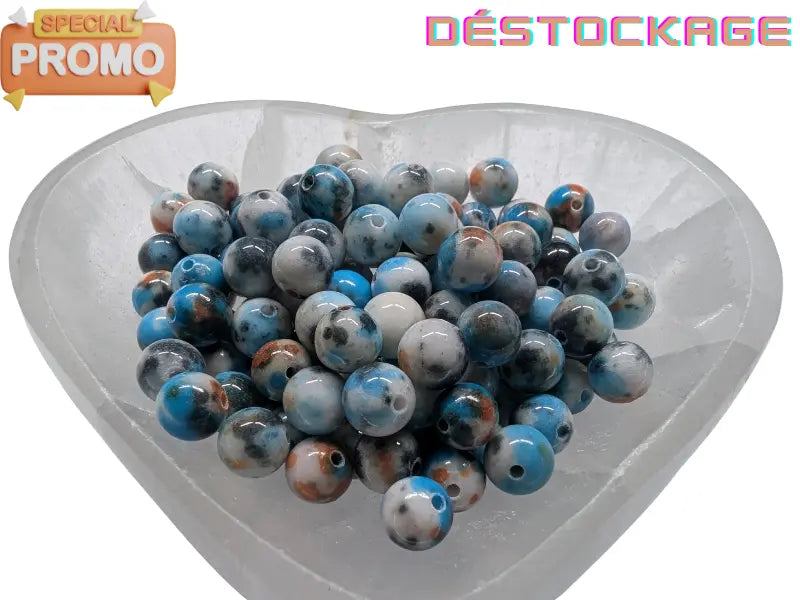 Jade multicolore - 8 mm - 40 Perles Les Précieuses Perles