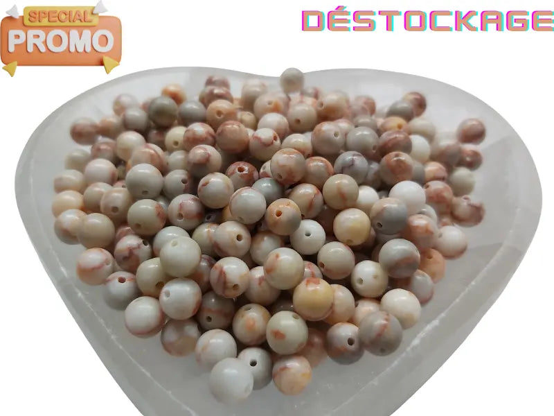 Jaspe beige orangé - 6 mm - 60 Perles Les Précieuses Perles