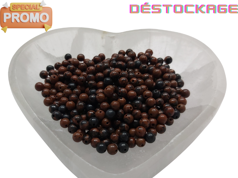 Obsidienne Acajou - 4 mm - 80 Perles Les Précieuses Perles