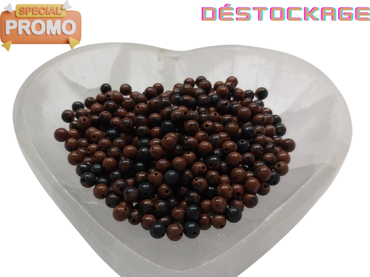 Obsidienne Acajou - 4 mm - 80 Perles Les Précieuses Perles