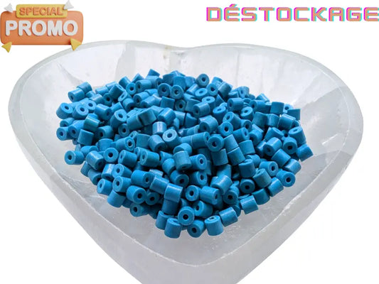 Turquoise synthétique - Tubes 4 x 4 mm - 80 Perles Les Précieuses Perles