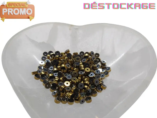 Hématite or synthétique - Rondelles Heishi de 4 x 2 mm - 50/100 Perles Les Précieuses Perles