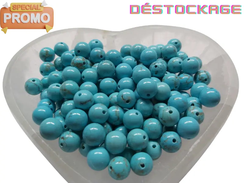 Turquoise synthétique - 8 mm - 20/40 Perles Les Précieuses Perles