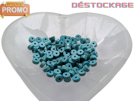 Turquoise synthétique - Rondelles 6 x 3 mm - 60/120 Perles Les Précieuses Perles