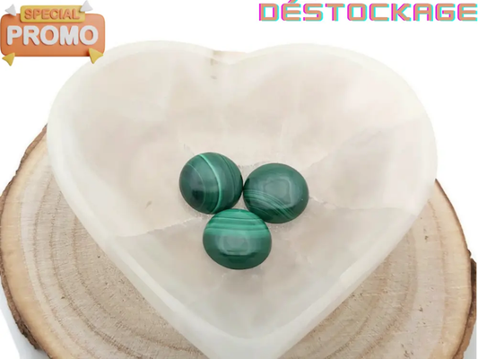 Malachite - Cabochon rond -      20 mm Les Précieuses Perles