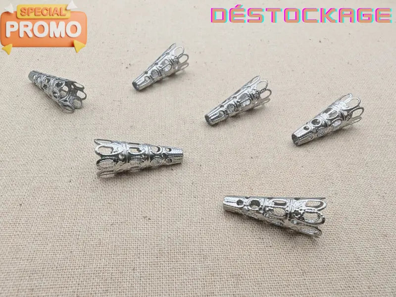 Embout conique ajouré 22 mm en acier inoxydable 304 – Lot de 10 Les Précieuses Perles