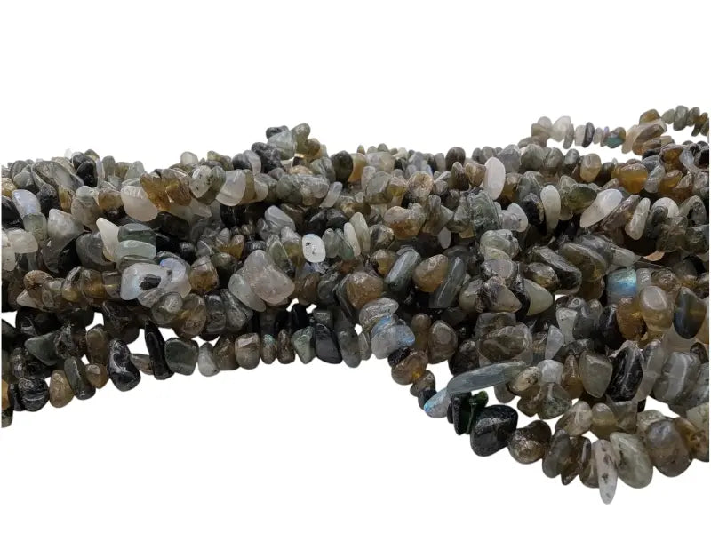 Labradorite - Puces percées - 38 cm Les Précieuses Perles