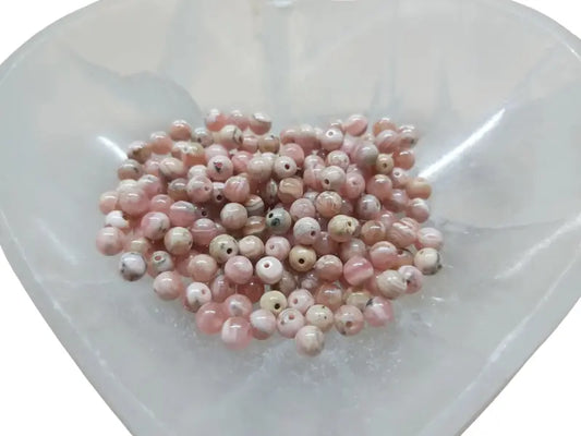 Rhodochrosite - 4 mm -40 Perles Les Précieuses Perles