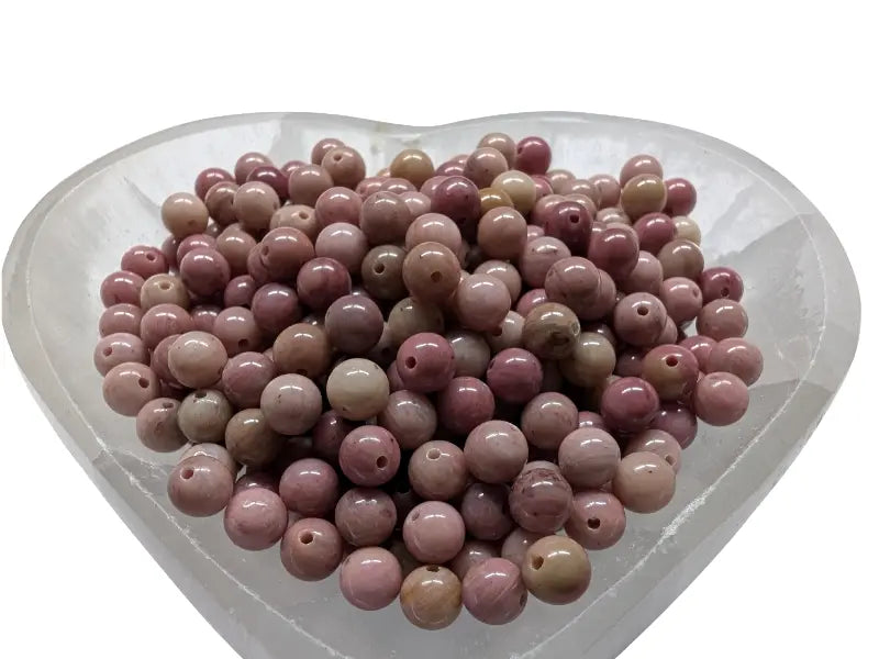 Rhodonite rose  - 6 mm - 30/60 Perles Les Précieuses Perles