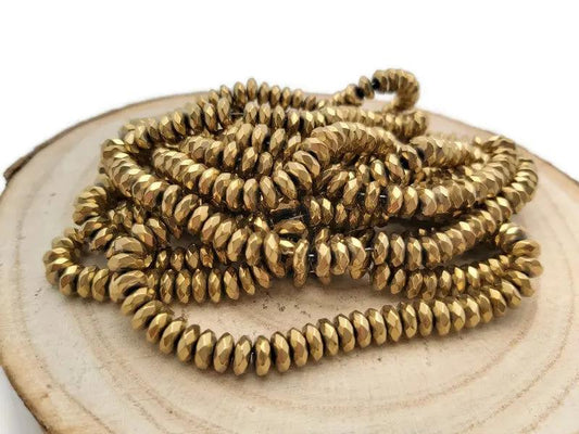 Hématite synthétique plaqué or - Rondelles de 6 x 2 mm - 50/100 Perles Les Précieuses Perles