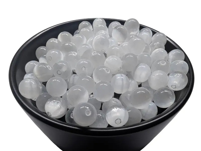 Sélénite Grade AAA - 8 mm - 20 Perles Les Précieuses Perles