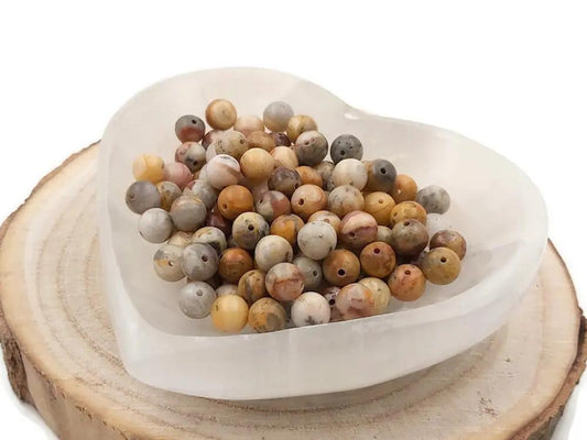 Agate Crazy Lace beige - 8 mm - 20/40 Perles Les Précieuses Perles